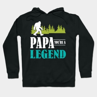 Papa Bigfoot You're A Legend Happy Father Parent Summer Independence Summer Day Vintage Retro Hoodie